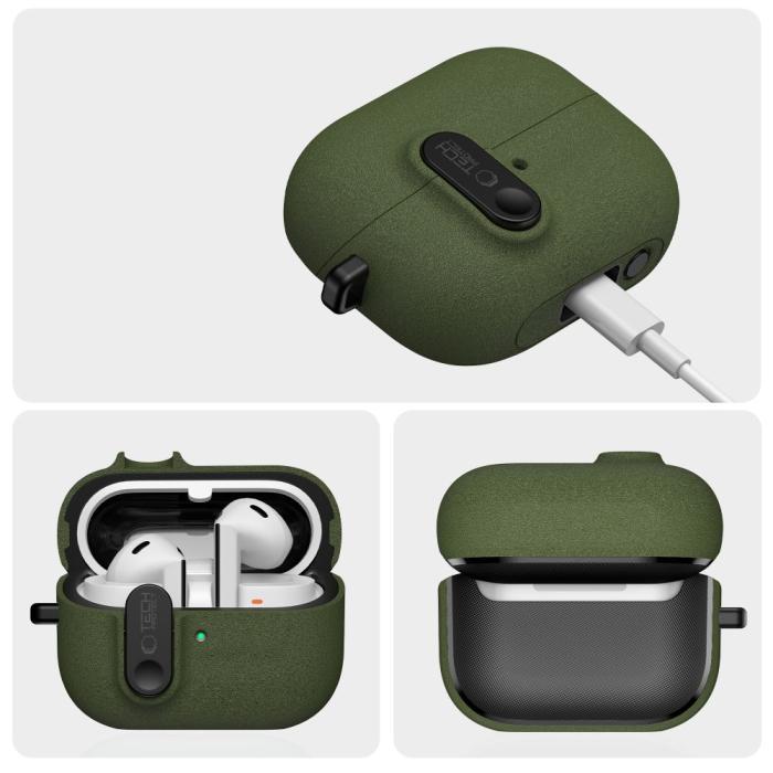 Bild 5, Tech-Protect Galaxy Buds 3/3 Pro/3 FE Skal Slim Hook Olive Green