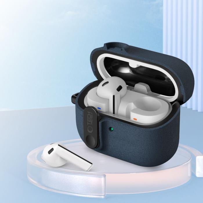 Bild 6, Tech-Protect Galaxy Buds 3/3 Pro/3 FE Skal Slim Hook Fluffy Blue