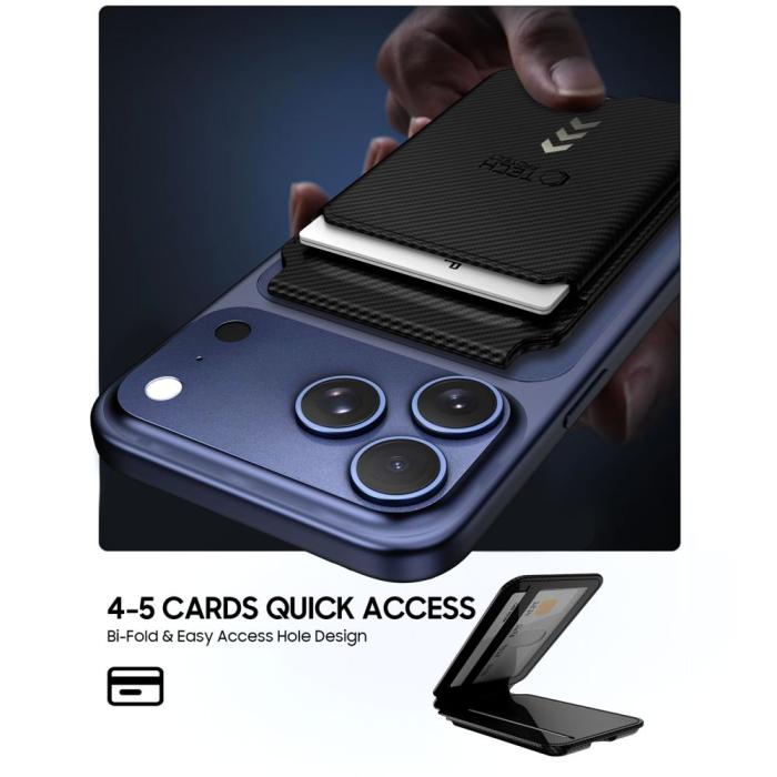 Bild 2, Tech-Protect Magnetisk MagSafe Korthållare MagWallet Kickstand Carbon