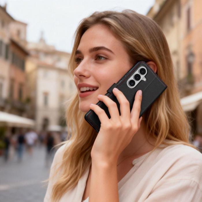 Bild 4, Tech-Protect Samsung Galaxy S26 Fodral Läder Svart / Röd