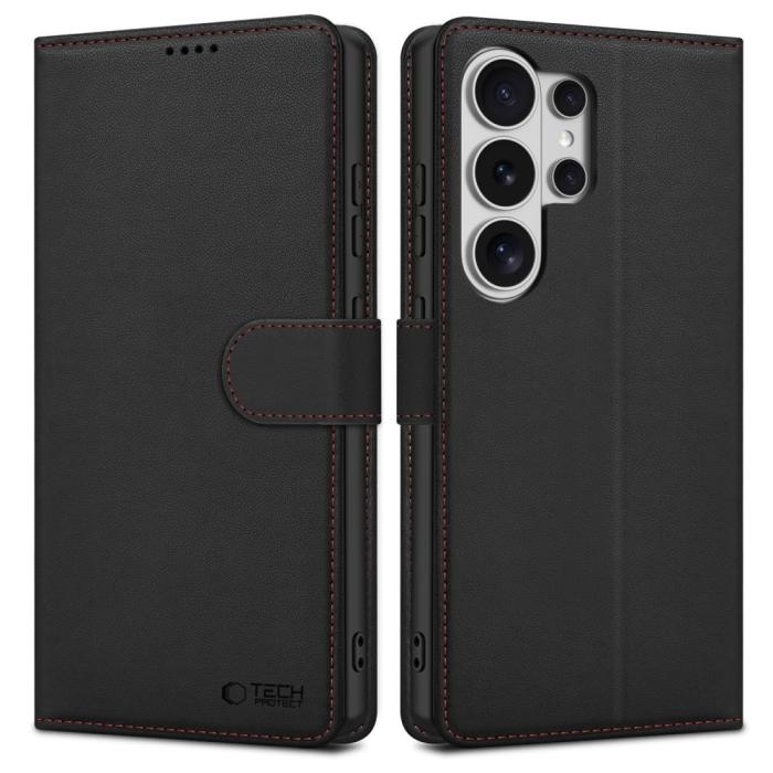 Bild 2, Tech-Protect Galaxy S26 Ultra Fodral Läder Svart / Röd