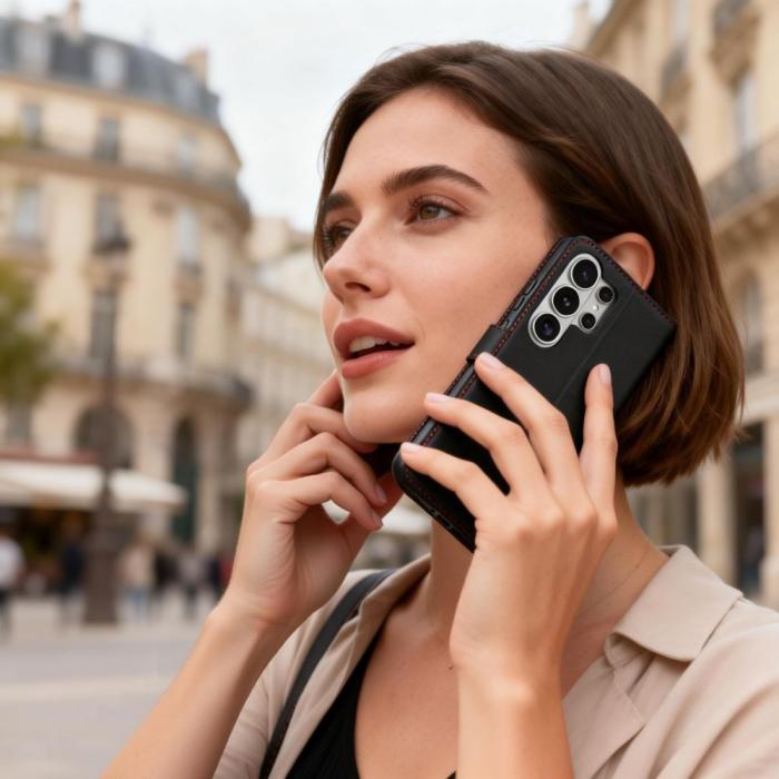 Bild 3, Tech-Protect Galaxy S26 Ultra Fodral Läder Svart / Röd