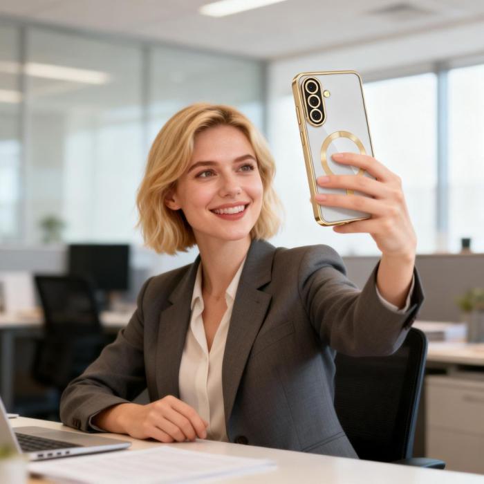 Bild 4, Tech-Protect Galaxy A57 5G Skal MagSafe MagFlex Shiny Gold