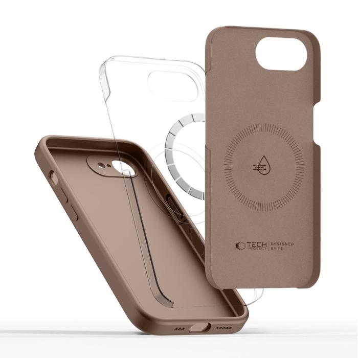 Bild 5, Tech-Protect iPhone 17e/16e Skal MagSafe Silicone Chocolate Brown