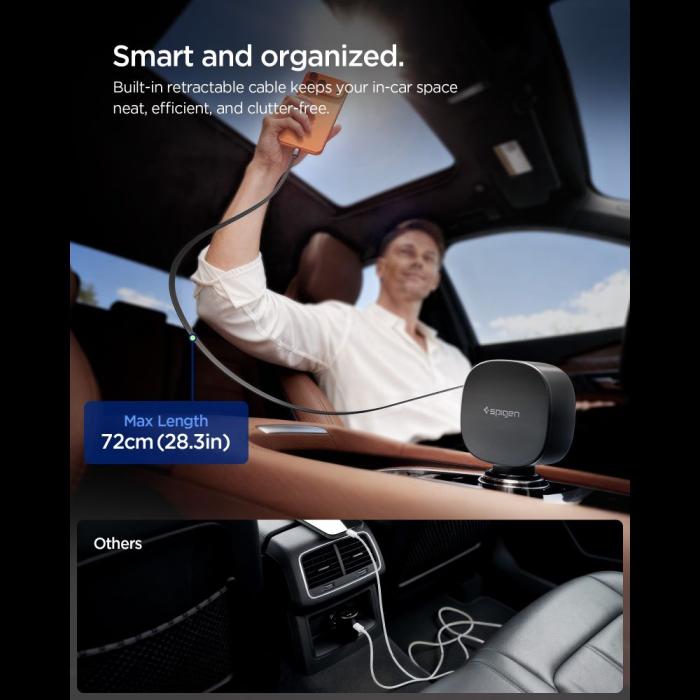 Bild 4, Spigen 60W USB-C / USB-A Billaddare Essentail Svart