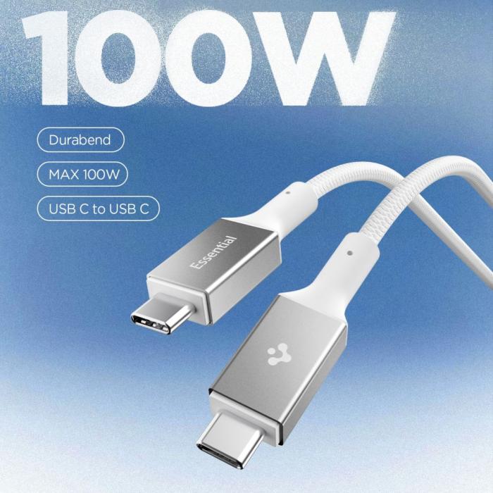 Bild 3, Spigen 1m 100W USB-C - USB-C Kabel Essential Vit