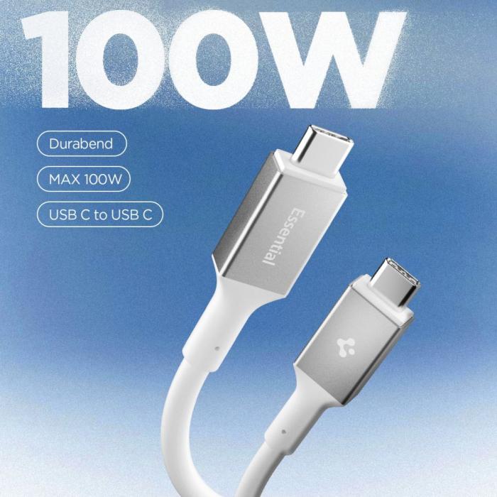 Bild 2, Spigen 2m 100W USB-C - USB-C Kabel Essential Vit