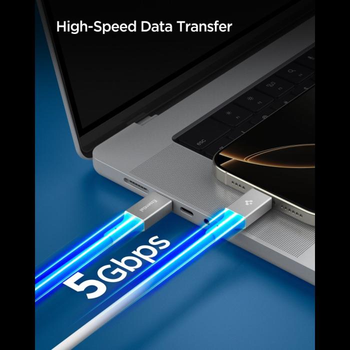 Bild 4, Spigen 2m 100W USB-C - USB-C Kabel Essential Vit