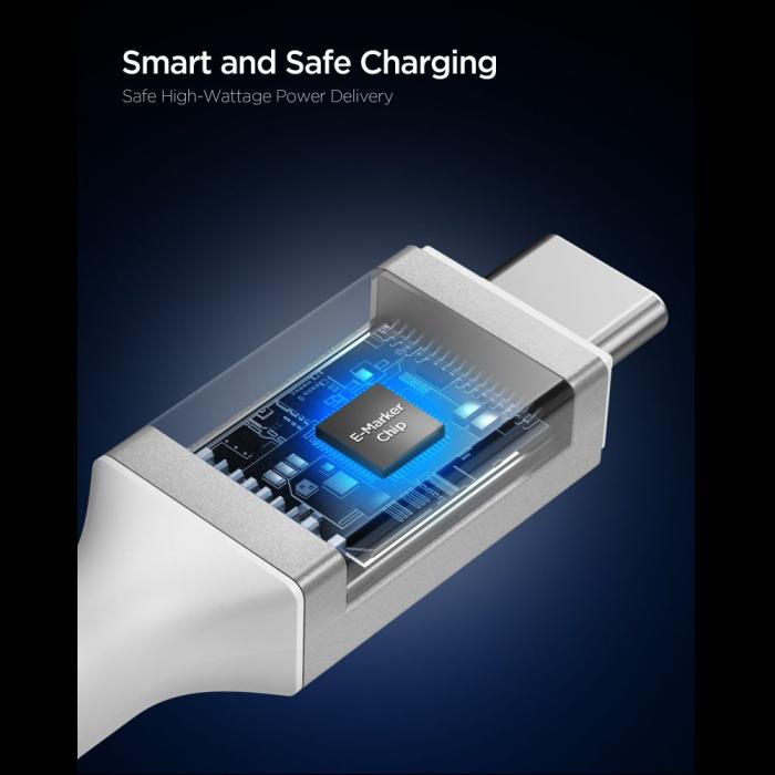 Bild 3, Spigen 1.2m 240W USB-C - USB-C Kabel Essential Vit