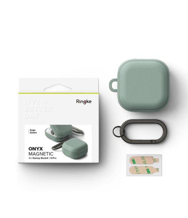Bild 6, Ringke Galaxy Buds 4 / 4 Pro Skal MagSafe Onyx Sage Green
