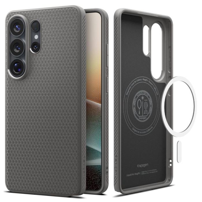 Bild 2, Spigen Galaxy S26 Ultra Skal MagSafe Liquid Air Marble Grey
