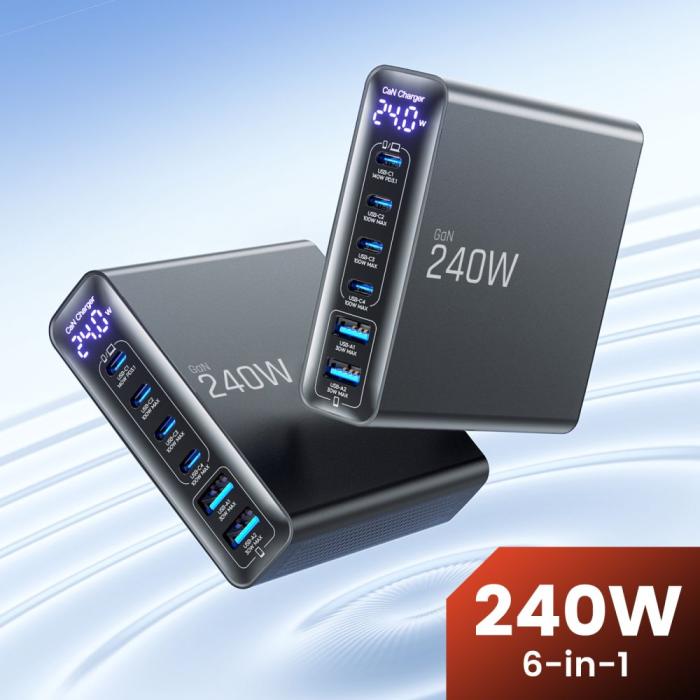 Bild 5, Tech-Protect 240W QC3.0 Laddstation USB-C / USB-A Svart