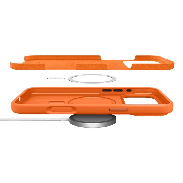 Bild 6, Spigen iPhone 17 Pro Skal MagSafe Silicone Fit Cosmic Orange