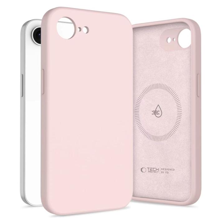 Bild 2, Tech-Protect iPhone 17e / 16e Skal MagSafe Silicone Pink Pearl