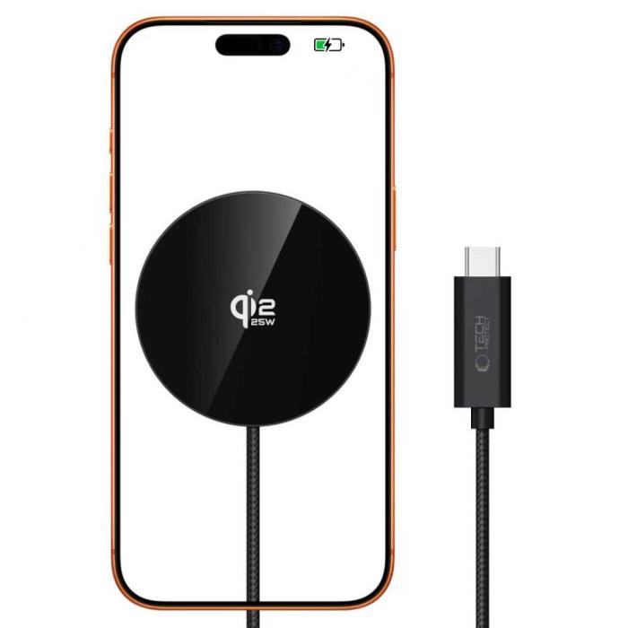 Bild 2, Tech-Protect 25W Qi2.2 Trådlös Magnetisk MagSafe Laddare Svart