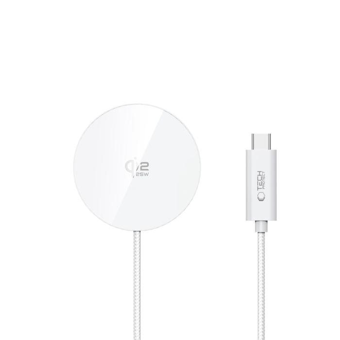 Bild 3, Tech-Protect 25W Qi2.2 Trådlös Magnetisk MagSafe Laddare Vit