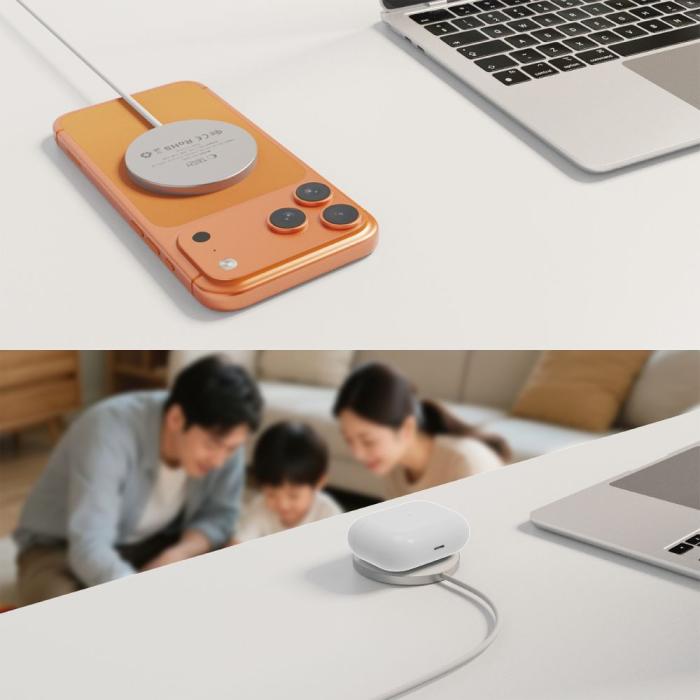Bild 6, Tech-Protect 25W Qi2.2 Trådlös Magnetisk MagSafe Laddare Vit