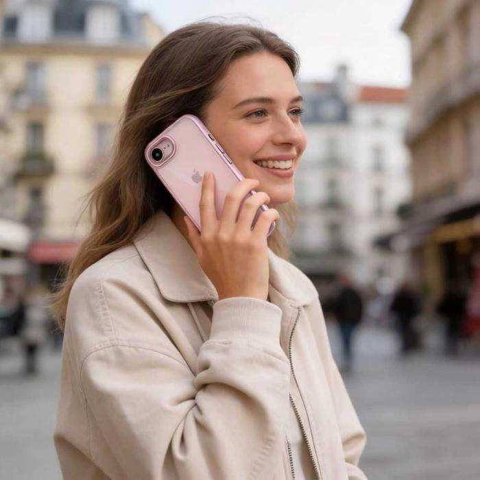 Bild 6, Tech-Protect iPhone 17e / 16e Skal MagMat Rosa / Transparent