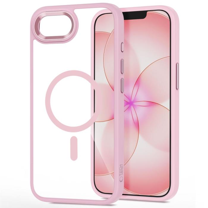 Bild 3, Tech-Protect iPhone 17e/16e Skal MagSafe MagMat Rosa/Transparent