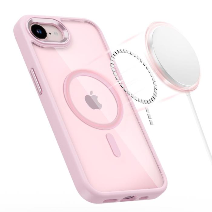 Bild 4, Tech-Protect iPhone 17e/16e Skal MagSafe MagMat Rosa/Transparent