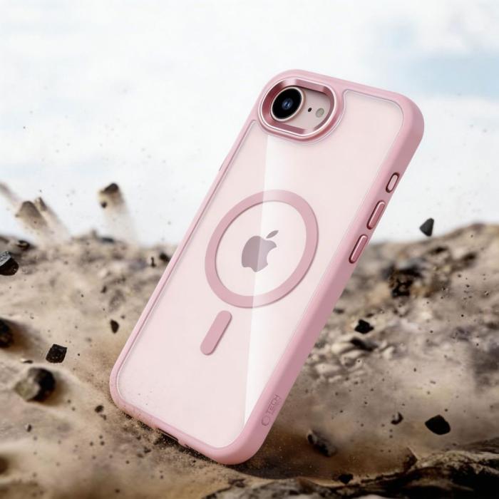 Bild 6, Tech-Protect iPhone 17e/16e Skal MagSafe MagMat Rosa/Transparent