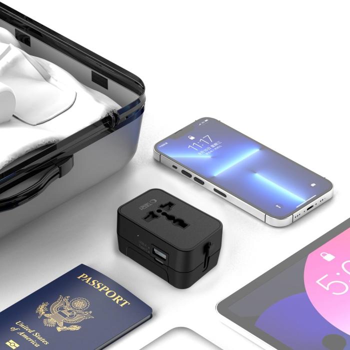 Bild 5, Tech-Protect Reseadapter EU / UK / US / AU Svart