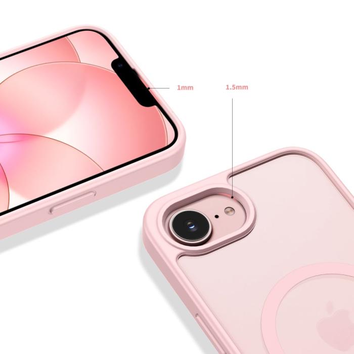 Bild 3, Tech-Protect iPhone 17e / 16e Skal MagSafe BasicMag Matte Soft Pink