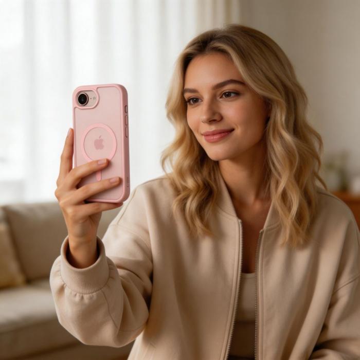 Bild 6, Tech-Protect iPhone 17e / 16e Skal MagSafe BasicMag Matte Soft Pink