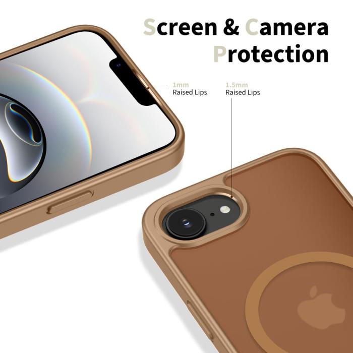 Bild 3, Tech-Protect iPhone 17e / 16e Skal MagSafe BasicMag Matt Brun