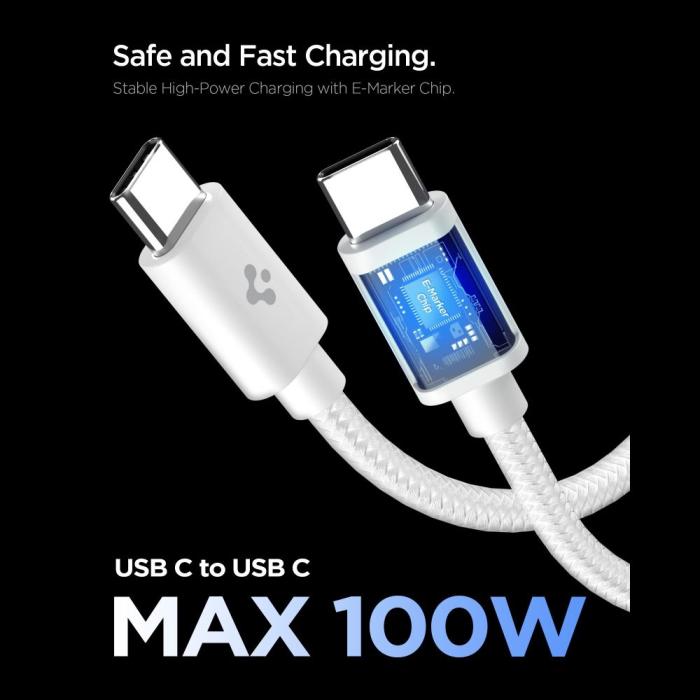 Bild 4, Spigen 45W Väggladdare Inkl. USB-C Kabel Essential Vit