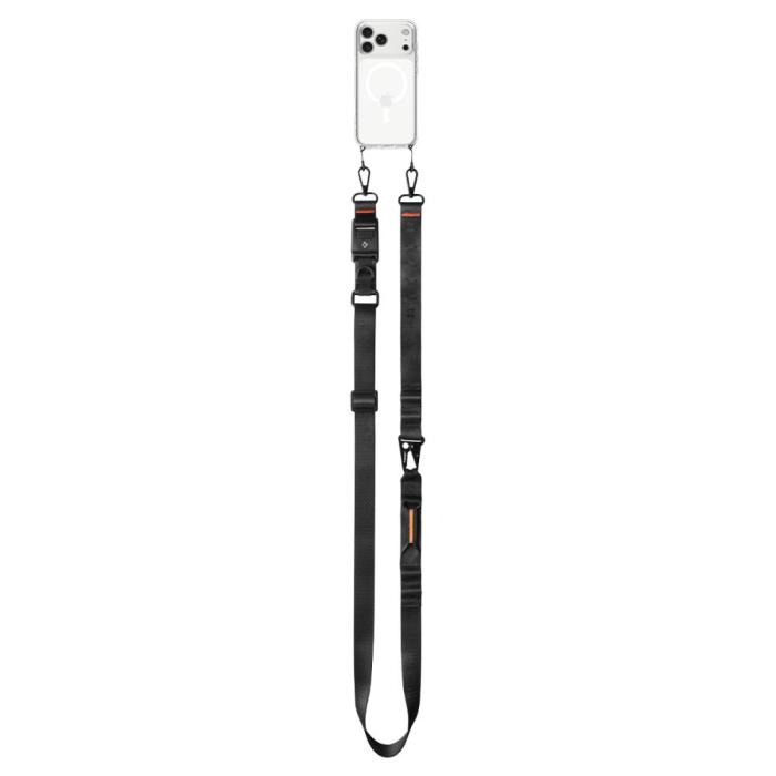 Bild 2, Spigen Universalt Mobilsnöre Lanyard Strap Crossbody Svart