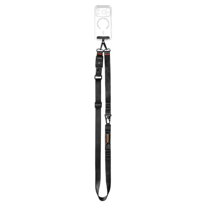 Bild 3, Spigen Universalt Mobilsnöre Lanyard Strap Crossbody Svart