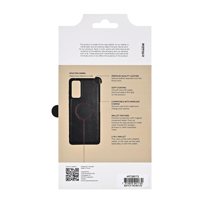 Bild 5, Buffalo Samsung Galaxy S25 FE 5G Fodral 2in1 Äkta Läder Svart