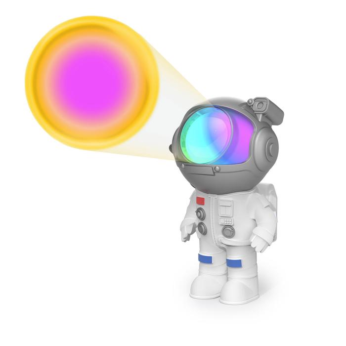 Bild 4, MOB Projektor Mini Stellar Light Space Austonaut Vit