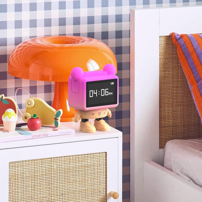 Bild 5, MOB Väckarklocka Dancing Clock Rosa