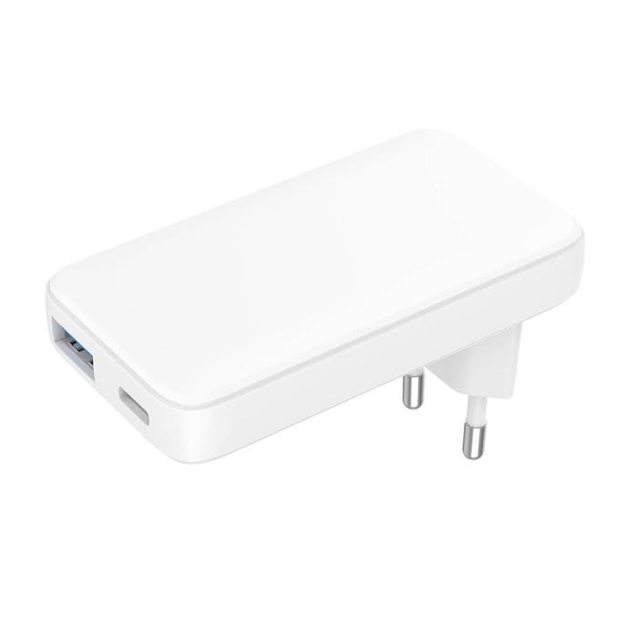 Bild 1, Gear Laddare 220V 1xUSB-C+1xUSB-A PD/PPS 36W+QC 18W GaN Vit