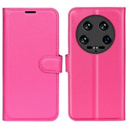 Xiaomi 14 Ultra Fodral Litchi Läder Rosa