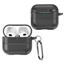 AirPods 4 Skal Med Krok TPU Kolfiber Textur Svart