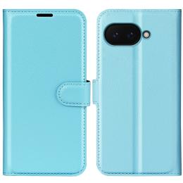 Google Pixel 9a Fodral Litchi Läder Blå