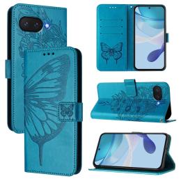 Google Pixel 9a Fodral Fjäril Tryck Blå