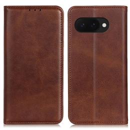 Google Pixel 9a Fodral Flip Split Läder Brun