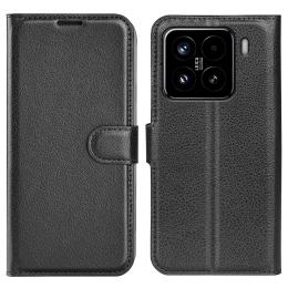Xiaomi 15 Fodral Litchi Läder Svart