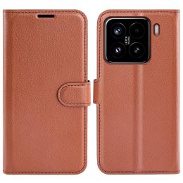 Xiaomi 15 Fodral Litchi Läder Brun