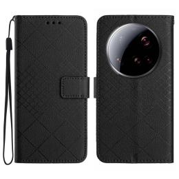 Xiaomi 15 Ultra Fodral Läder Rhombus Svart