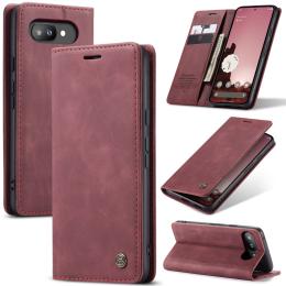 CASEME Google Pixel 9a Fodral Flip Retro Läder Röd