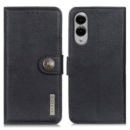 KHAZNEH Samsung Galaxy S25 Edge Fodral Läder Svart