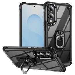 Samsung Galaxy S25 Edge Skal Shockproof Ring Hybrid Svart