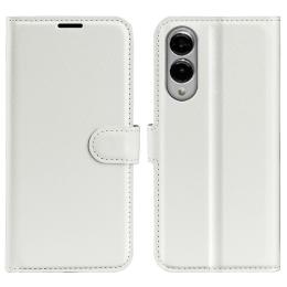 Samsung Galaxy S25 Edge Fodral Litchi Läder Vit