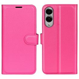 Samsung Galaxy S25 Edge Fodral Litchi Läder Rosa