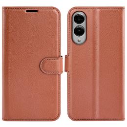 Samsung Galaxy S25 Edge Fodral Litchi Läder Brun